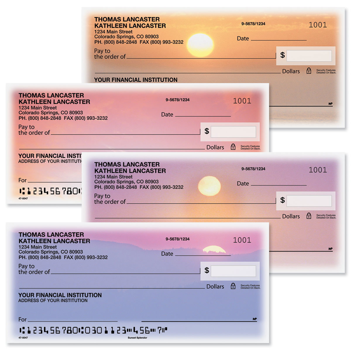 Image of Sunset Splendor Personal Checks