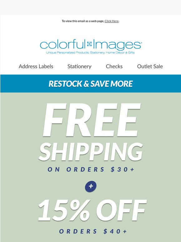 Low on Checks? Save with Free Shipping + 15% Off 🌸