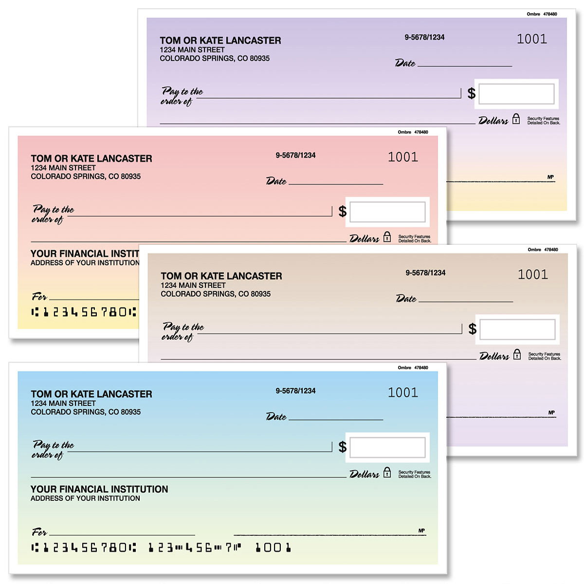 Image of Ombre Personal Checks