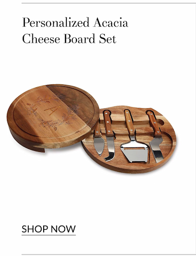 Personalized Acacia Cheese Board Set