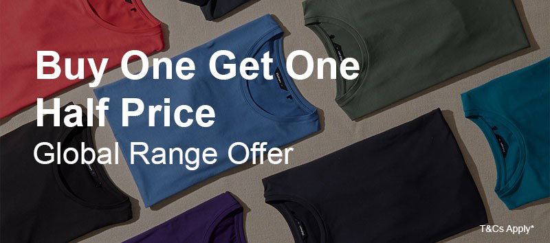 Buy one get one half price on global T's