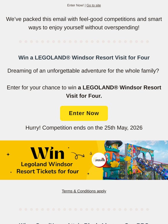 WIN: Legoland Windsor Tickets | Virgin Hot Air Balloon Ride | Attaia BBQ!