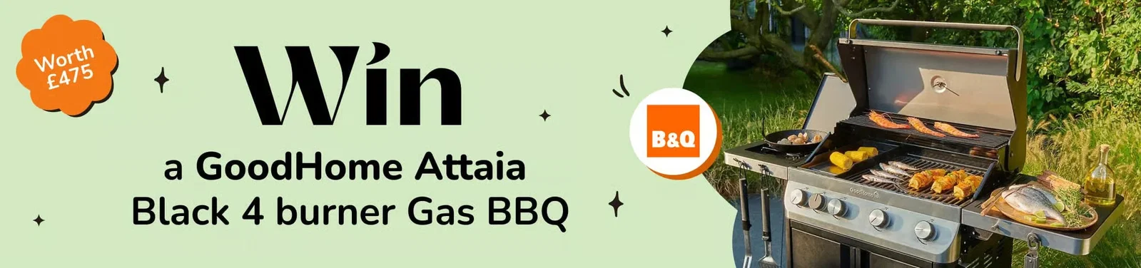 Win a GoodHome Attaia Black 4 burner Gas BBQ