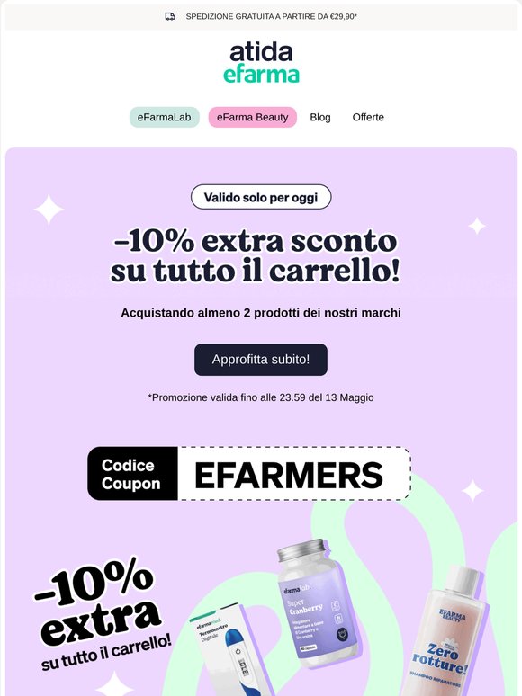 🔥 Brand Day eFarma | -10% Extra sul tuo carrello!