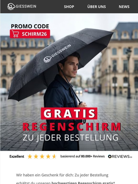 Gratis für dich: Unser Regenschirm ☔