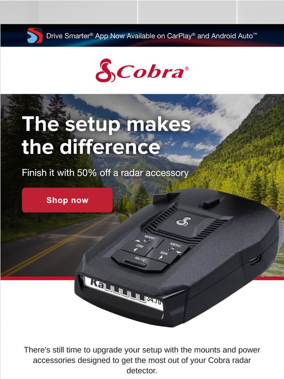 Save 50% on Mounts, Cords, and Radar Accessories