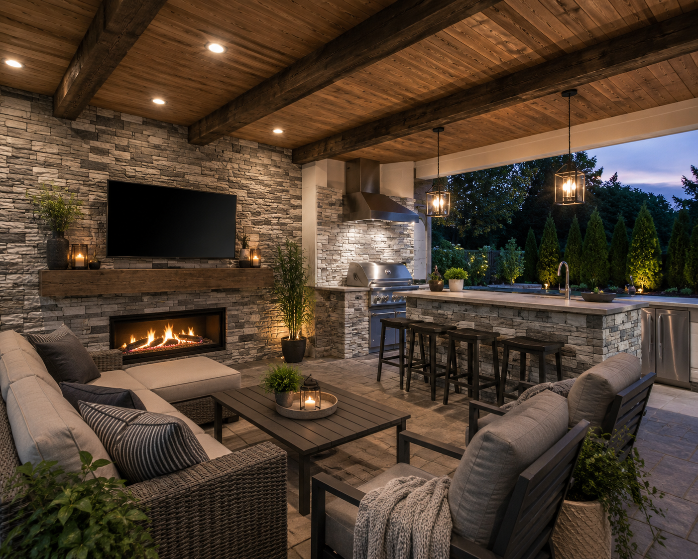 Faux Stacked Stone Panels