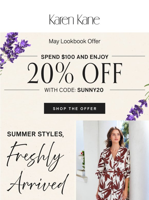 New Season. New Styles. 20% Off.