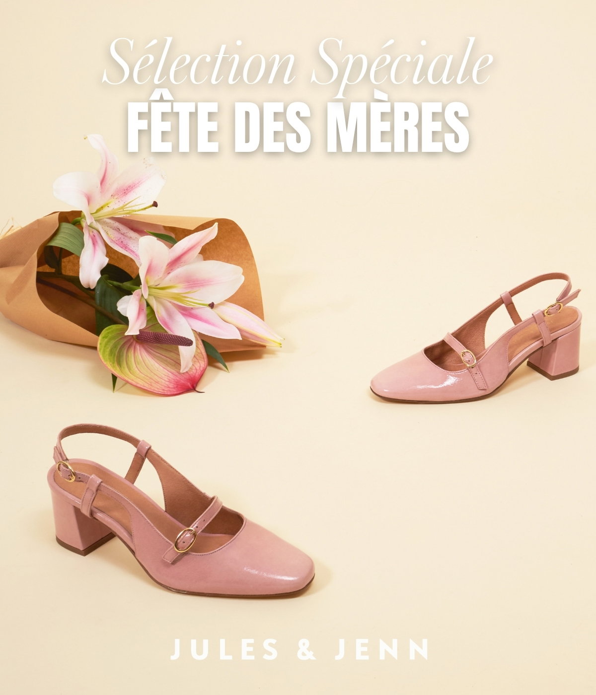 Escarpins slingback cuir vernis rose