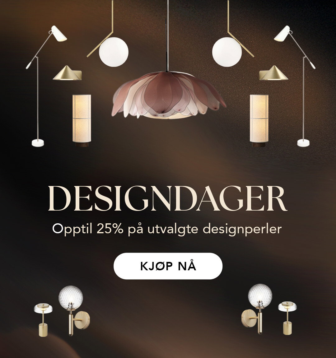 Opptil25% på designlamper