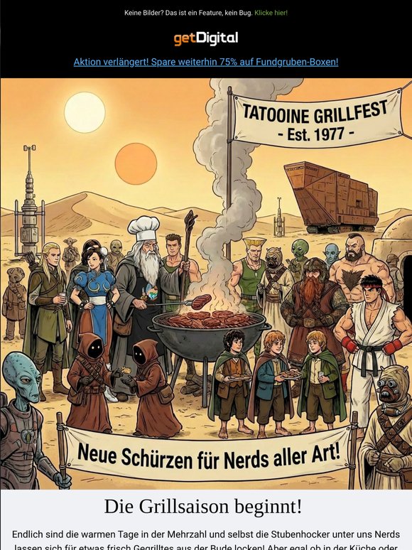 Der Sommer ist da! Nerd-Schürze an und ab an den Grill!