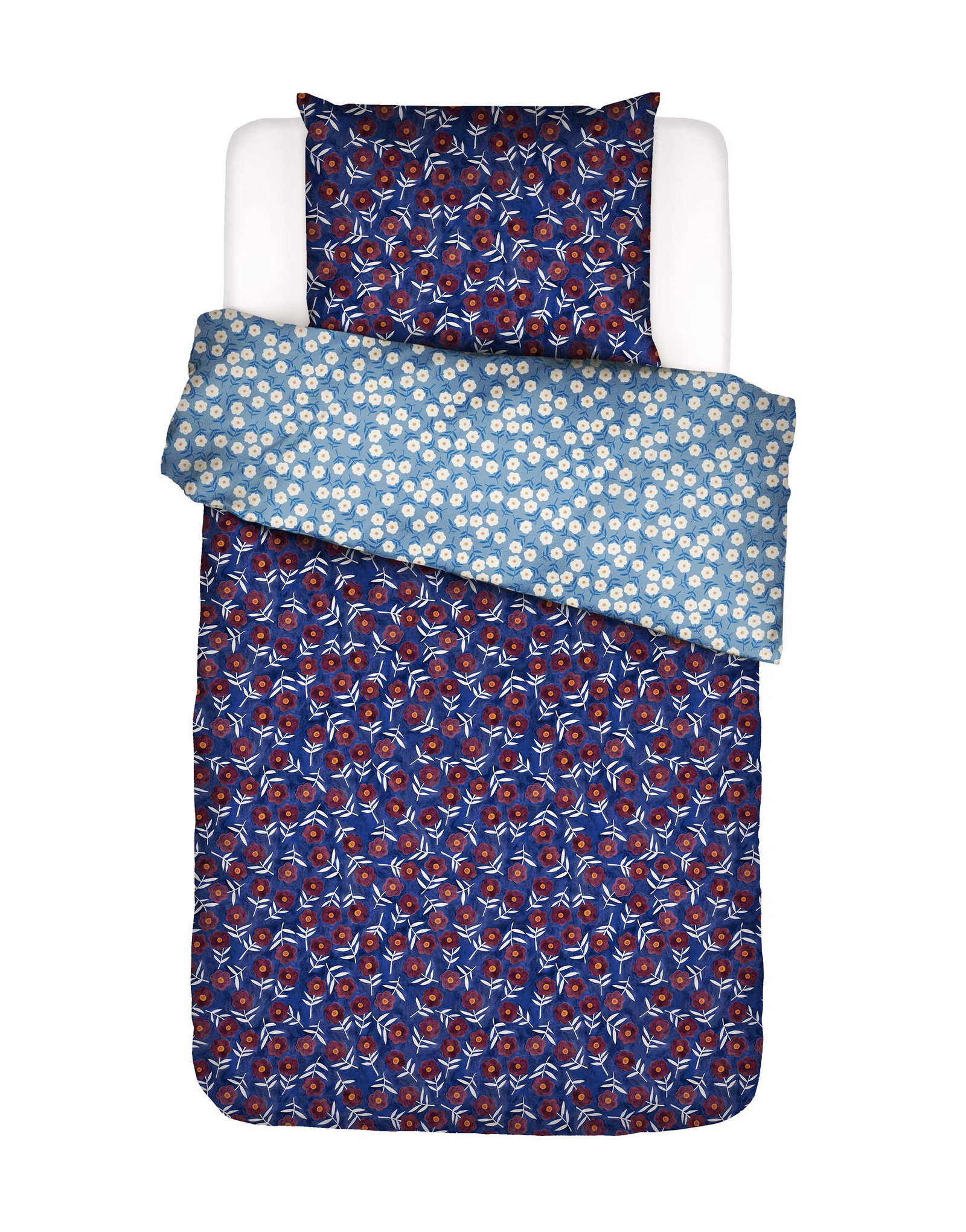 Image of Essenza Blooming Ballet Marine blue Bettwäsche 1p set 135x200+1 Kissenbezug