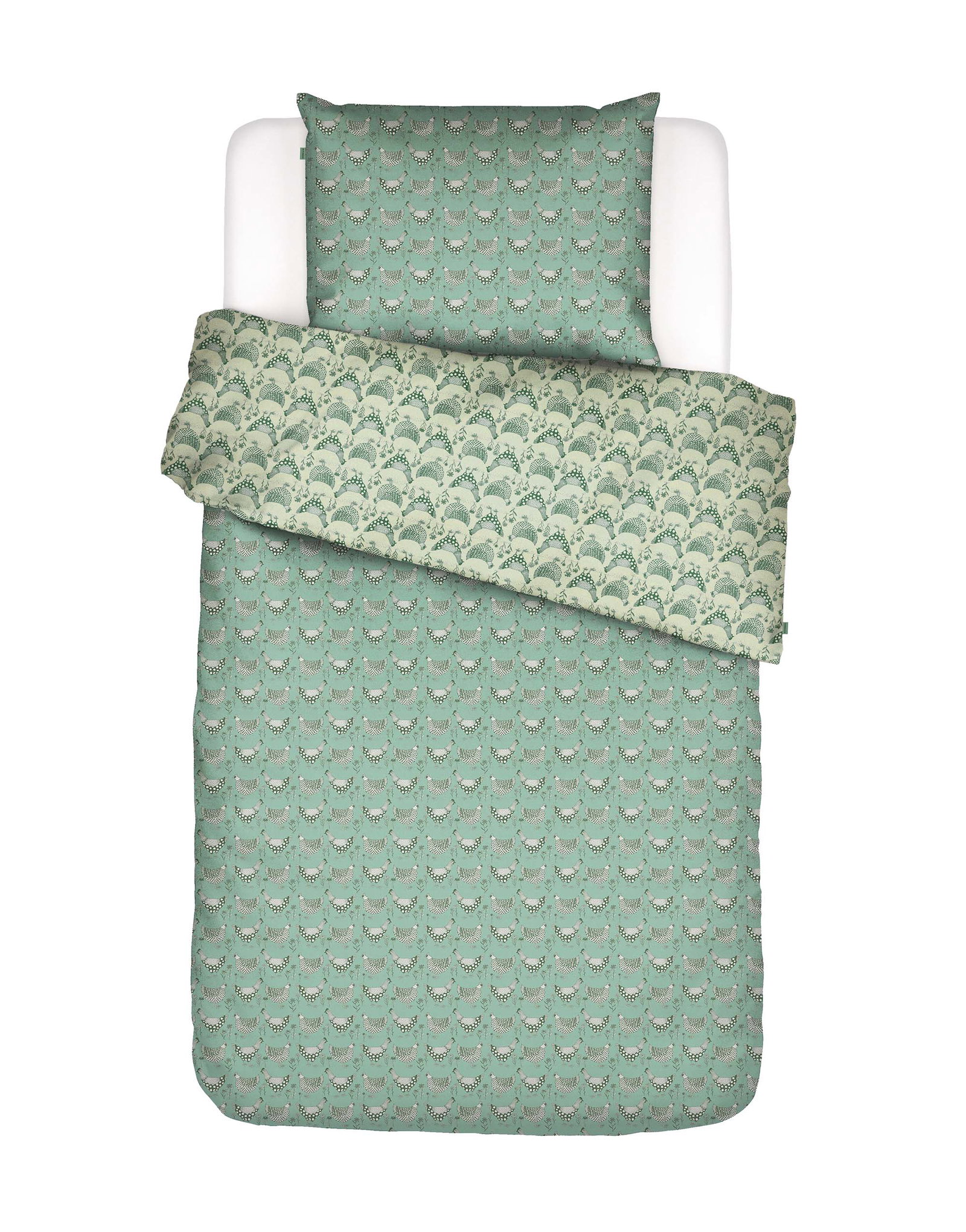 Image of Essenza Chicken Run Turquoise Bettwäsche 1p set 135x200+1 Kissenbezug