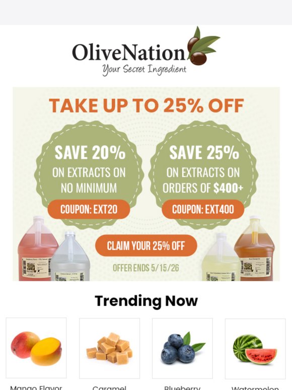 25% Off Extracts? Yes, Chef 👩‍🍳