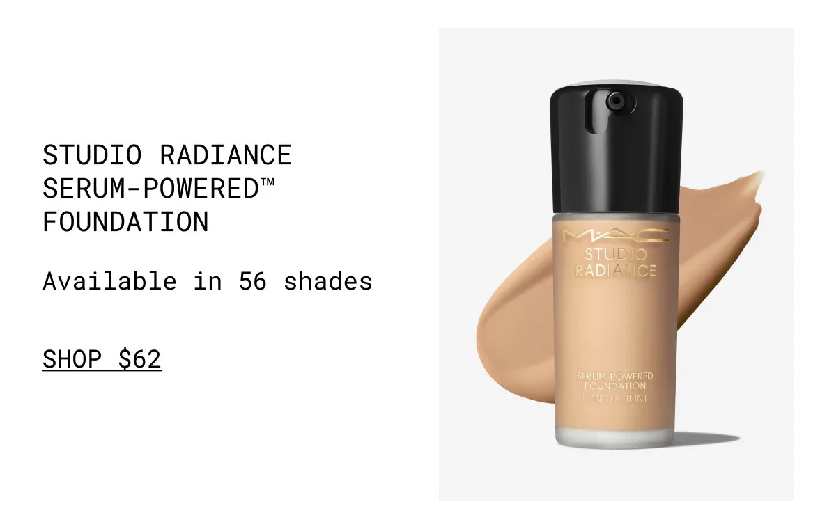STUDIO RADIANCE SERUM-POWERED™ FOUNDATION | Available in 56 shades | SHOP $62