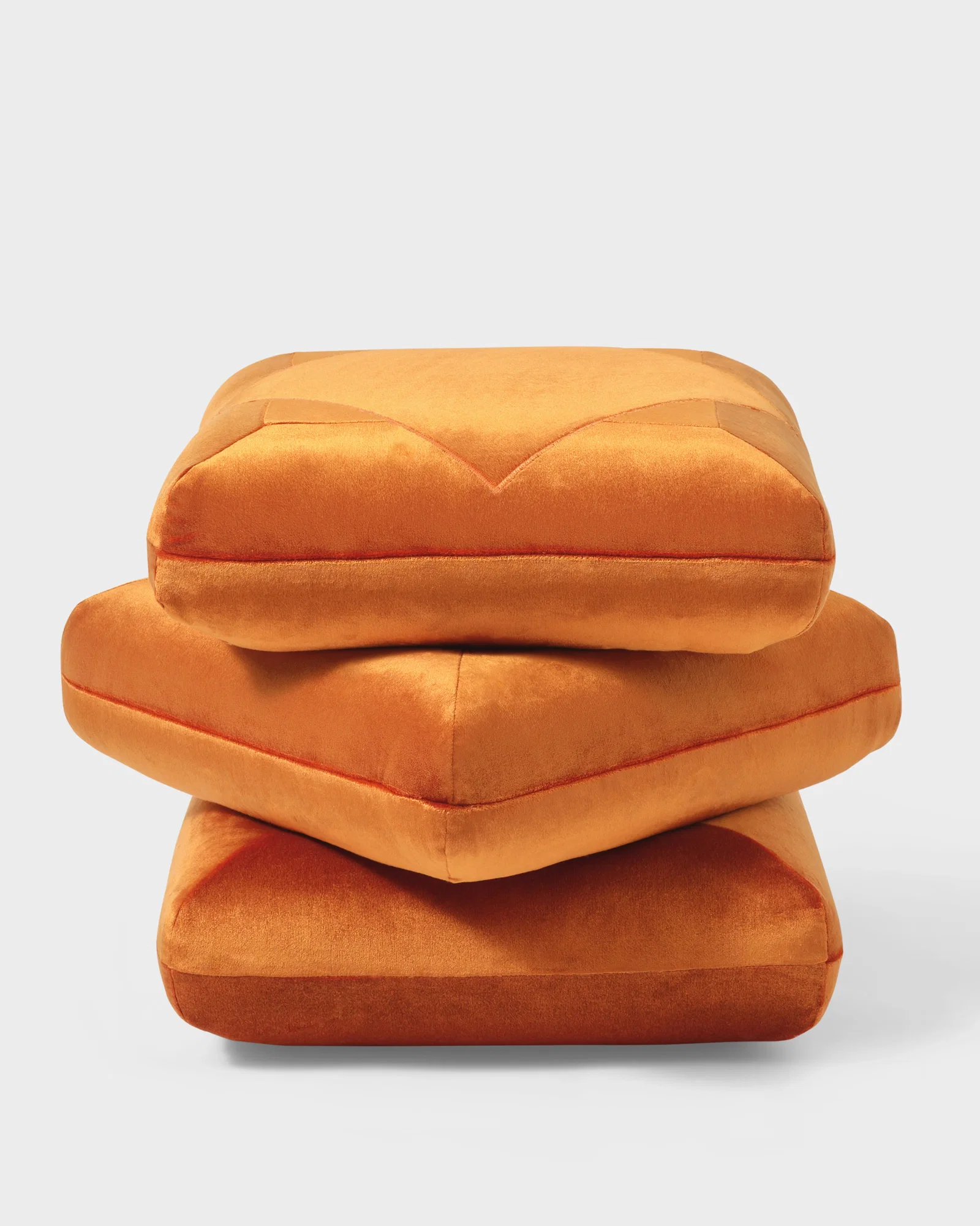 Image of Velvet Pouf, Pumpkin