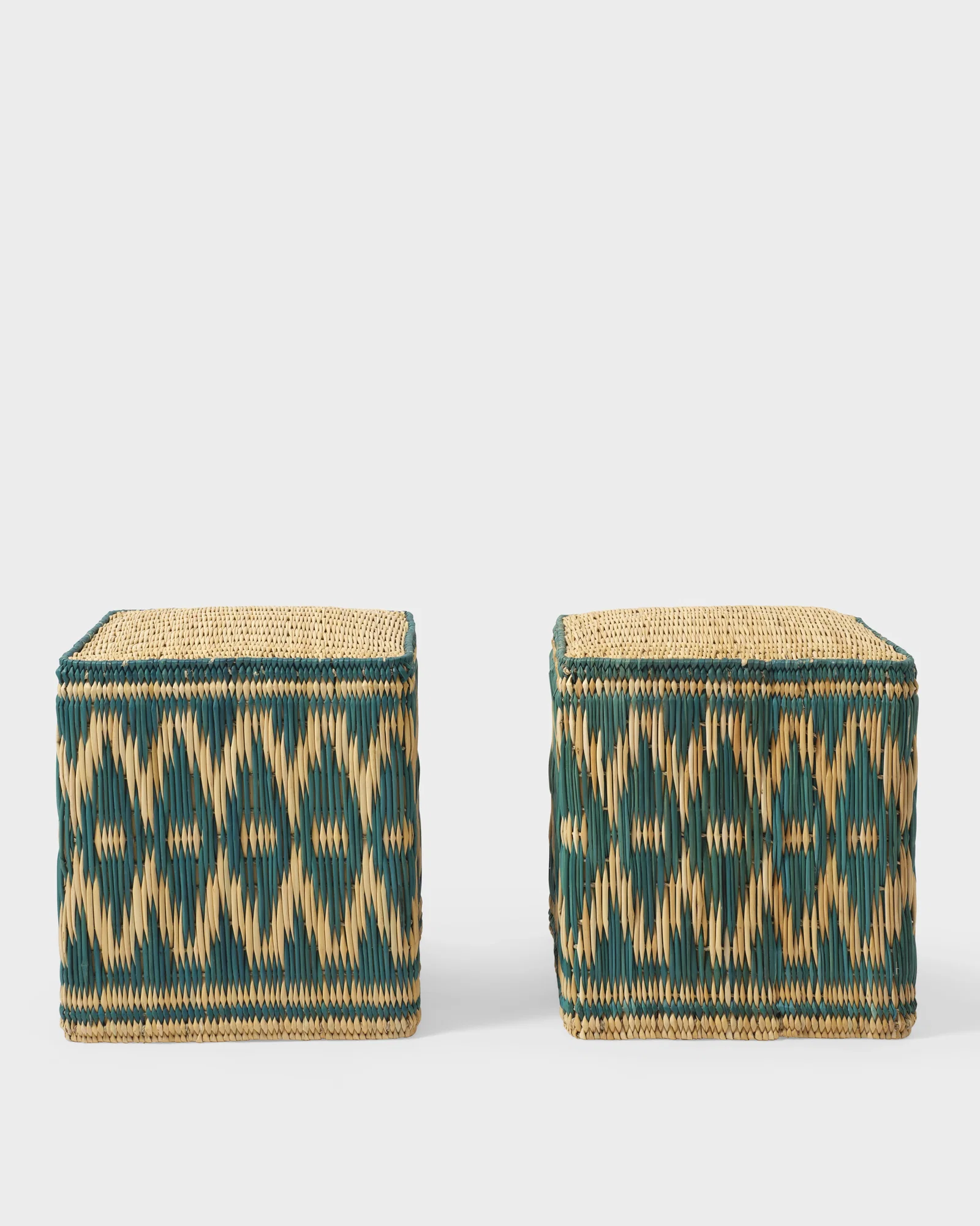 Image of Wicker Stools, Green 
