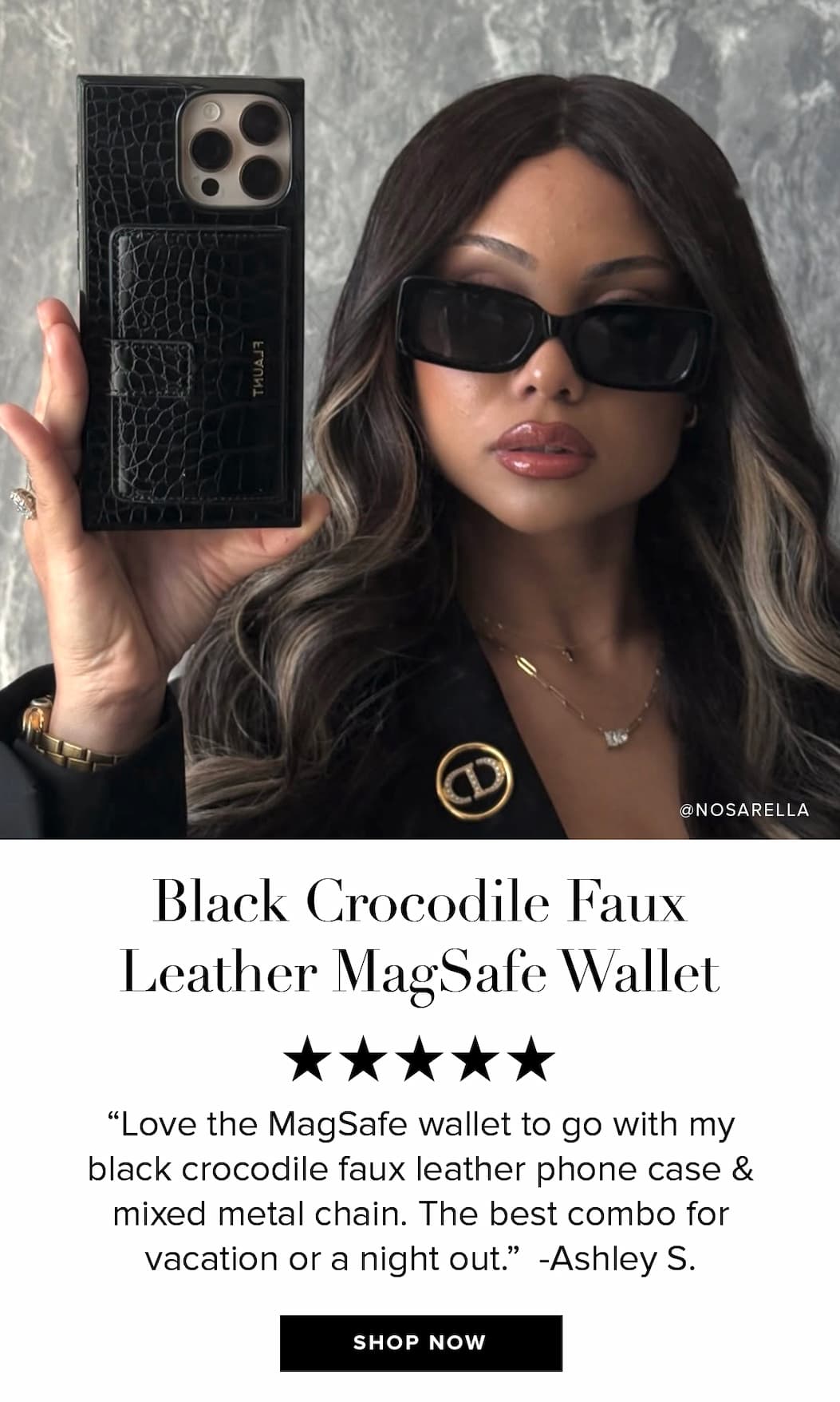 black croc wallet