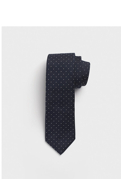 Navy Pindot Silk Necktie Rent $15 Buy $30