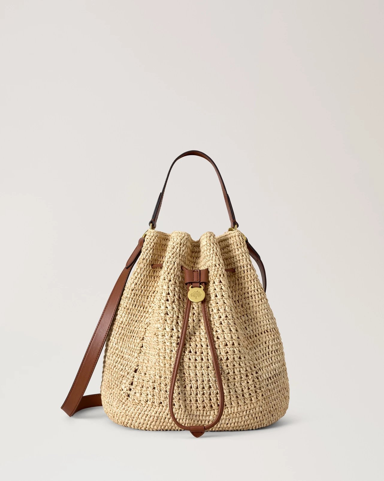 Crochet Bucket in Natural Crochet Raffia