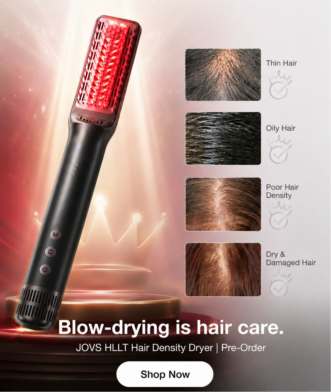Blow-drying is hair care. JOVS HLLT Hair Density Dryer | Pre-Order