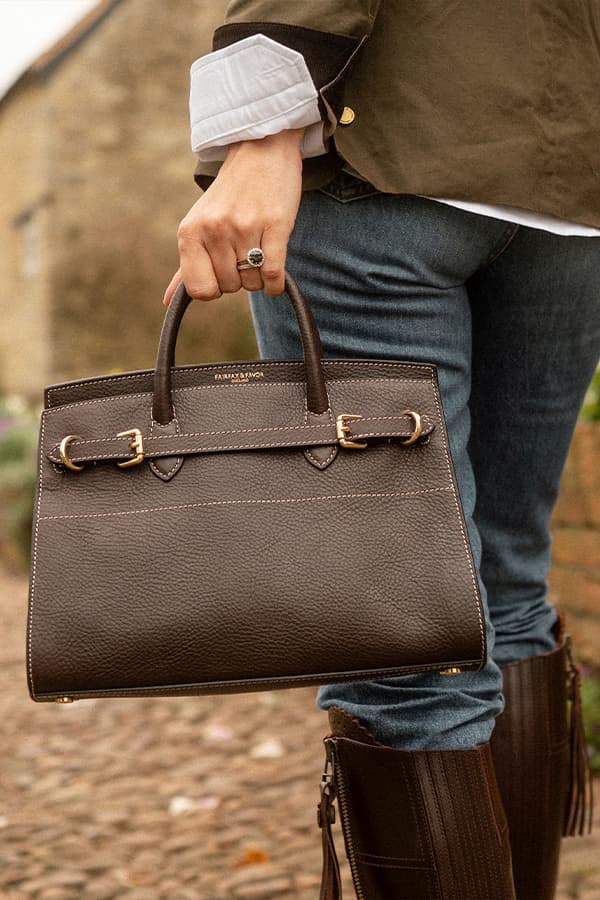 Top Handle Bag - Chocolate Pebbled Leather