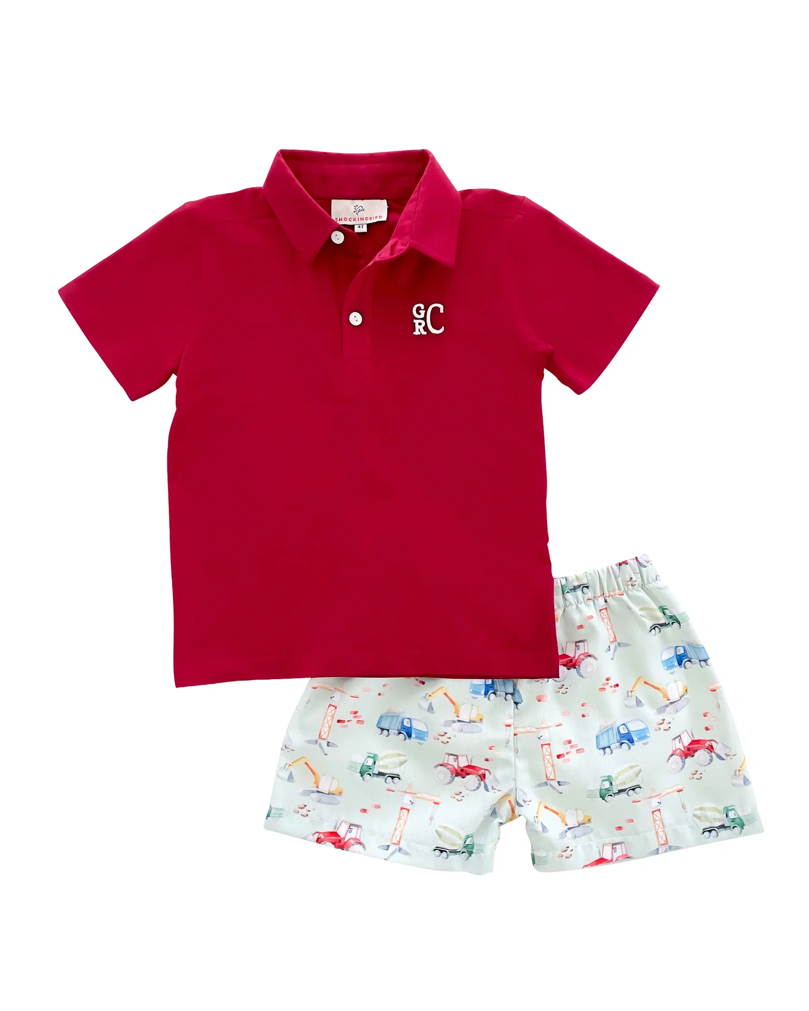 Image of Construction Trucks Shorts Set