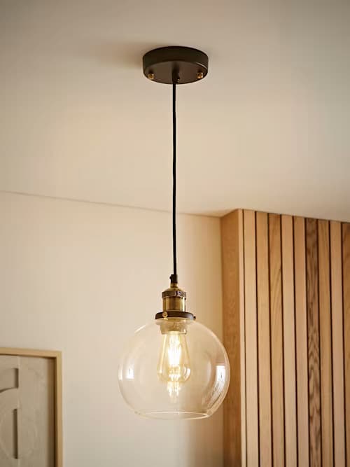 Sheridan Clear Glass Globe Pendant Ceiling Light
