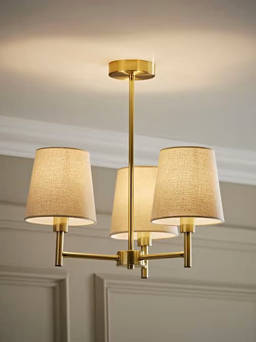 Kincaid Brushed Gold 3 Arm Chandelier