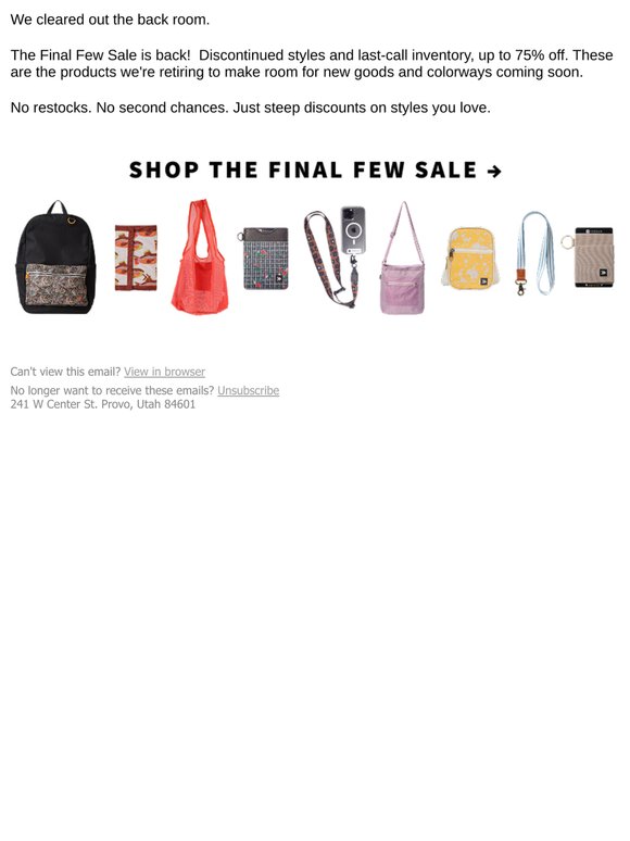 The Final Few Sale is live