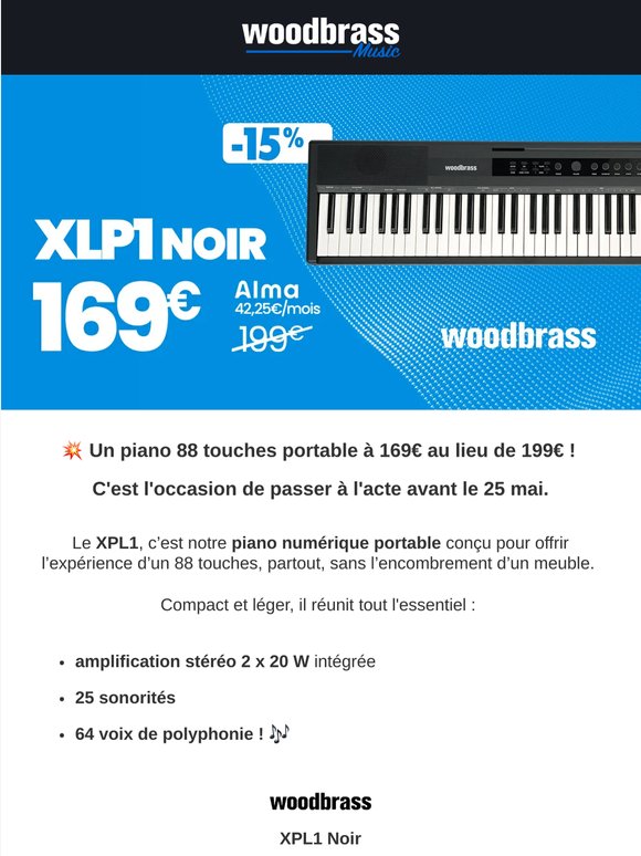 🎹 -15% sur le XPL1 Woodbrass, MEGA offre limitée