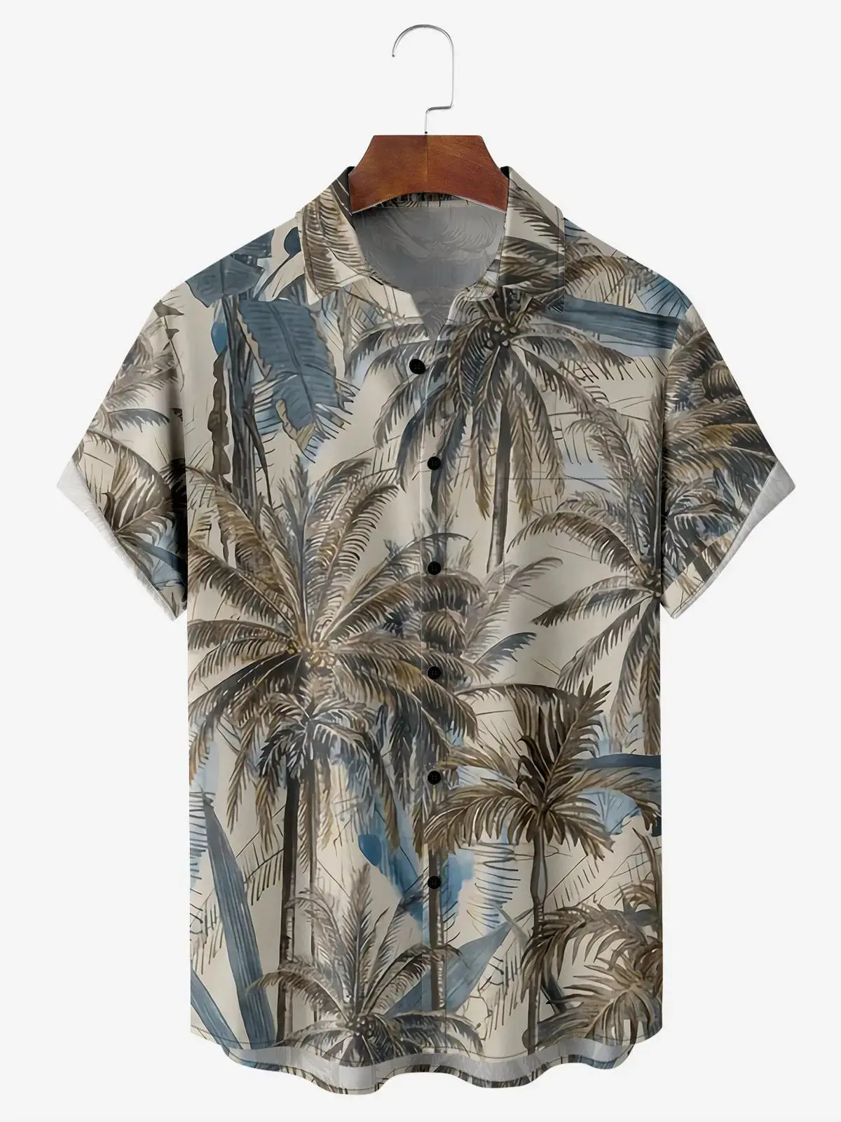 Image of Men's Vintage Botanical Palm Resort Short Sleeve Shirt