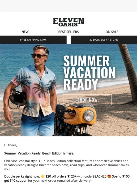 Beach Edition: Summer vacation ready (code: BEACH20) 🌴