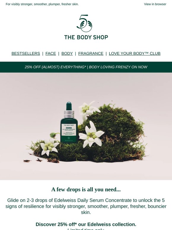25% Off* Edelweiss Range - Made for skin that thrives 🌿