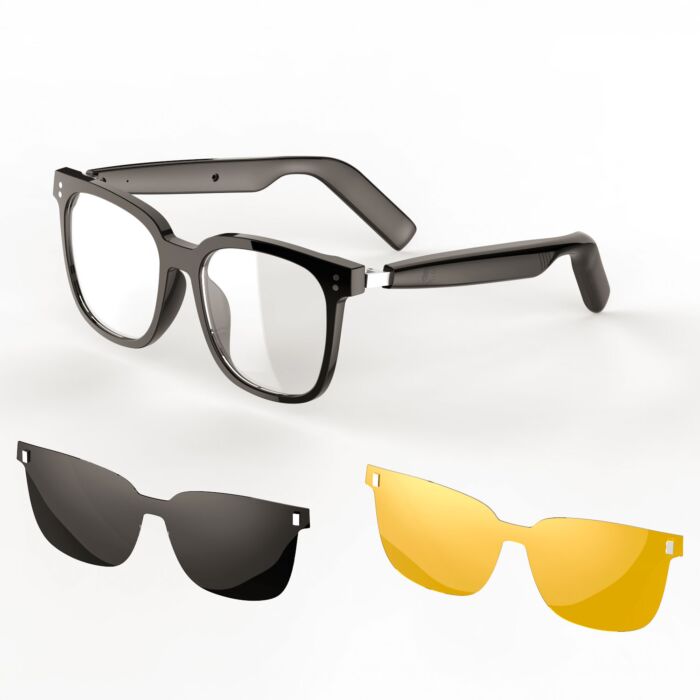 Smart Audio-Brille mit Bluetooth, Blaulichtfilter, Wechselgläser