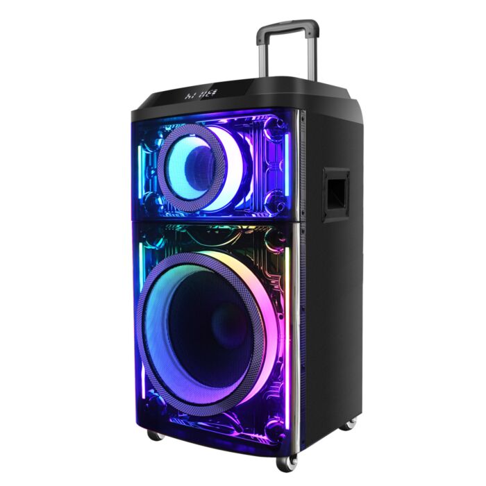 ZicPlay Bluetooth-Lautsprecher, 120 W, mit Rollen und Lichtfunktion