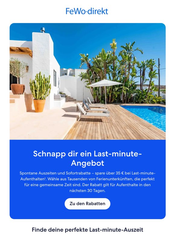Schnapp dir ein Last-minute-Angebot