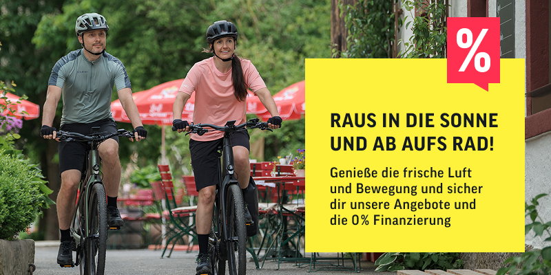 Frische Luft und Bewegung warten – mit passenden Angeboten und der 0% Finanzierung für 20 Monate.