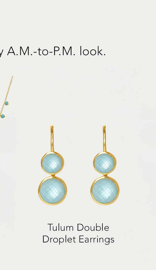 Tulum Double Droplet Earrings.