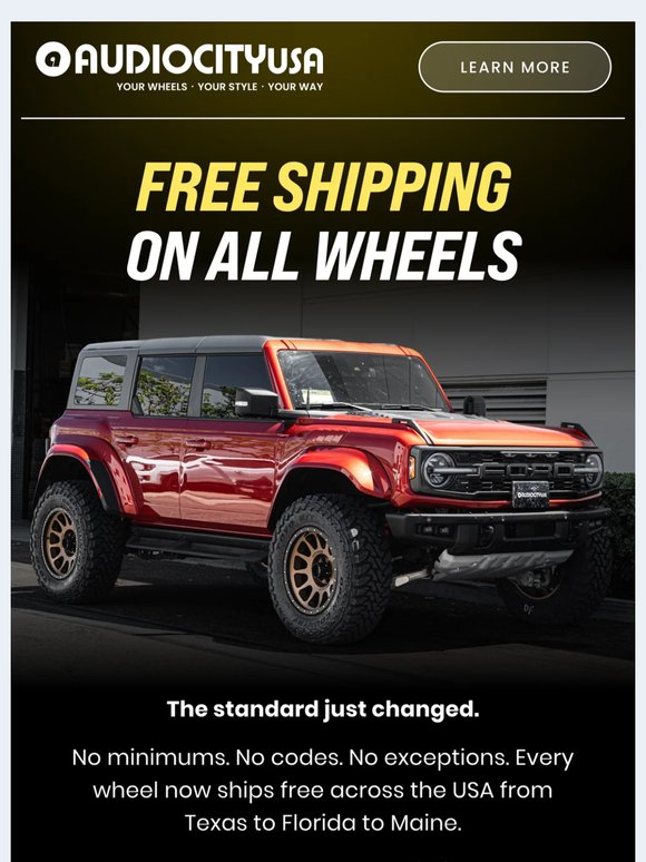 Free Shipping On All Wheels Is Here