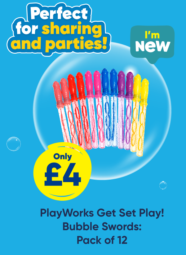 PlayWorks Get Set Play! Bubble Swords: Pack of 12 - Only £4. Perfect for sharing and parties! I'm New