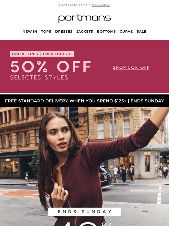 ENDS TONIGHT | 50% Off Selected Styles