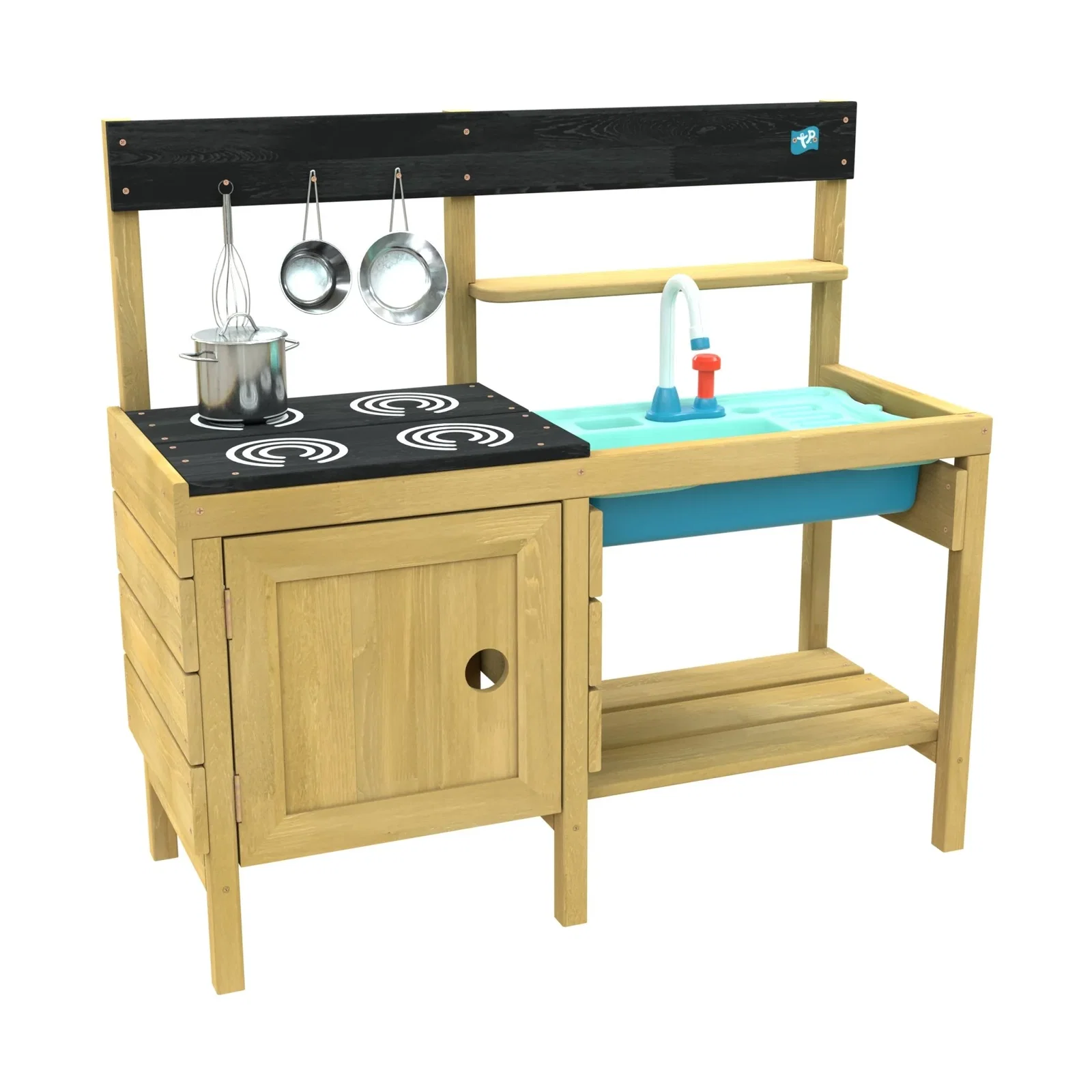 Image of TP Junior Chef Wooden Mud Kitchen with Working Tap & Sink - FSC® certified