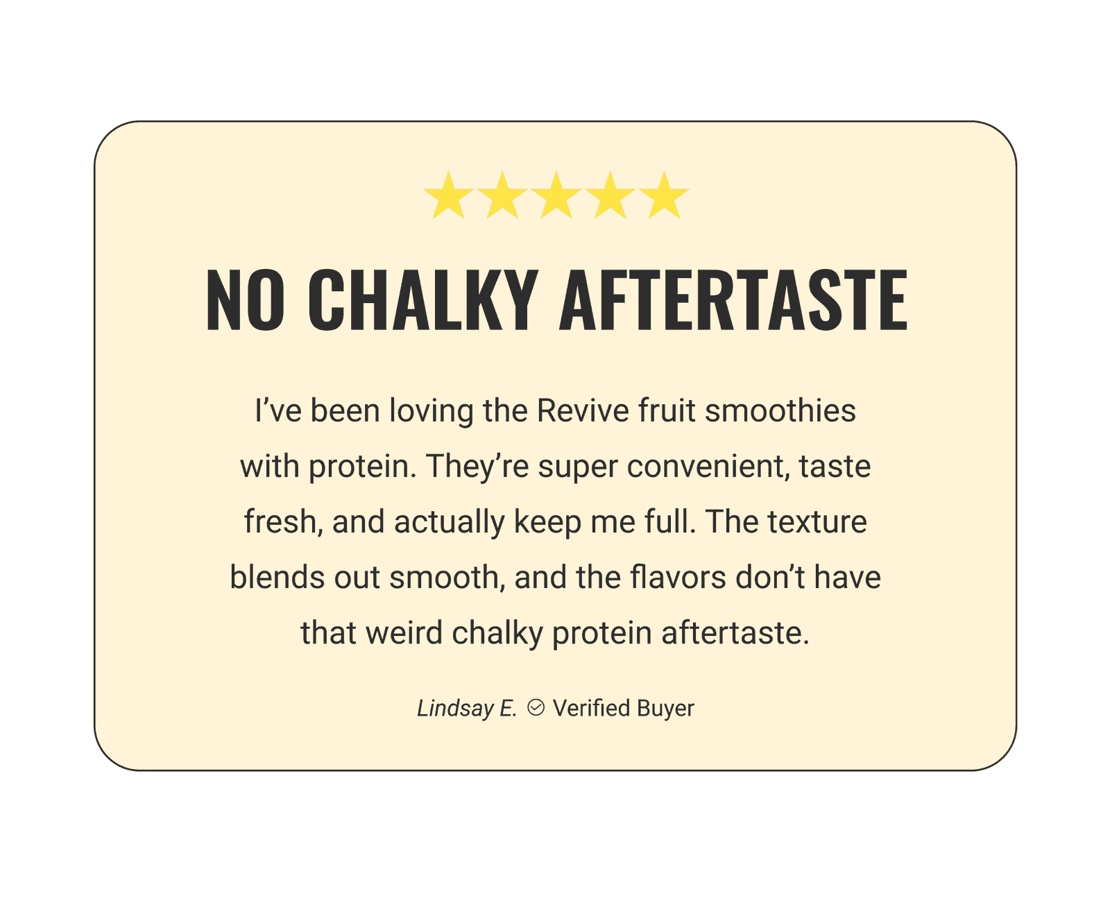 "No Chalky Aftertaste"