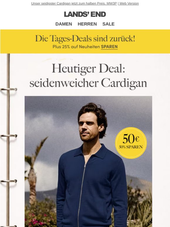 Tages-Deal:  –50% auf unseren Cardigan-Favoriten aus Seidenmix