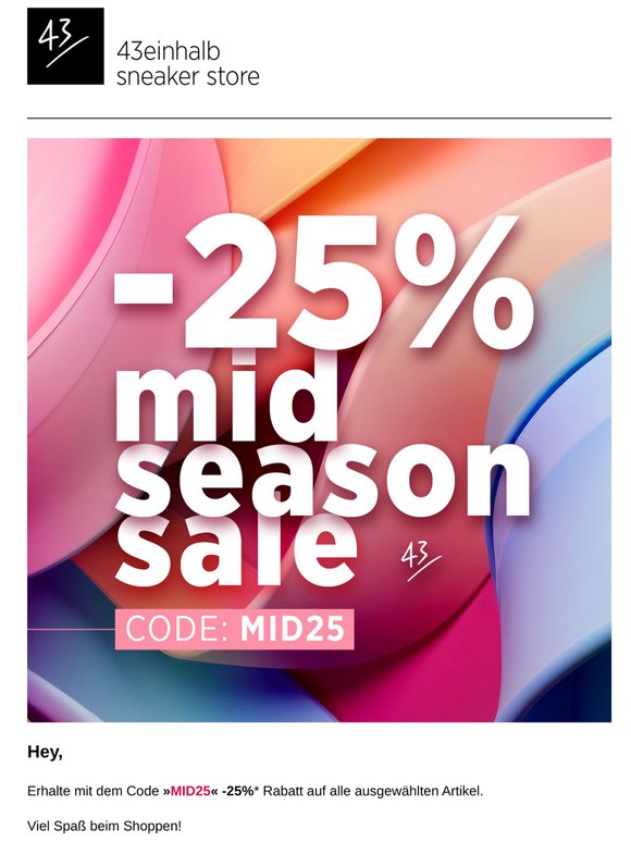🛍️ -25% MID SEASON SALE