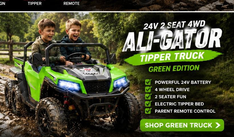Green 24V Ali-Gator Tipper Truck
