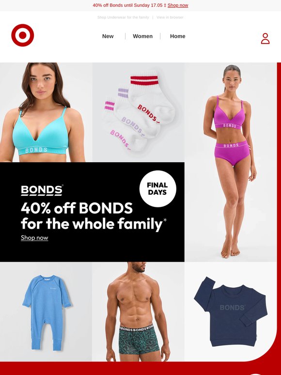 40% off Bonds until Sun 17.05