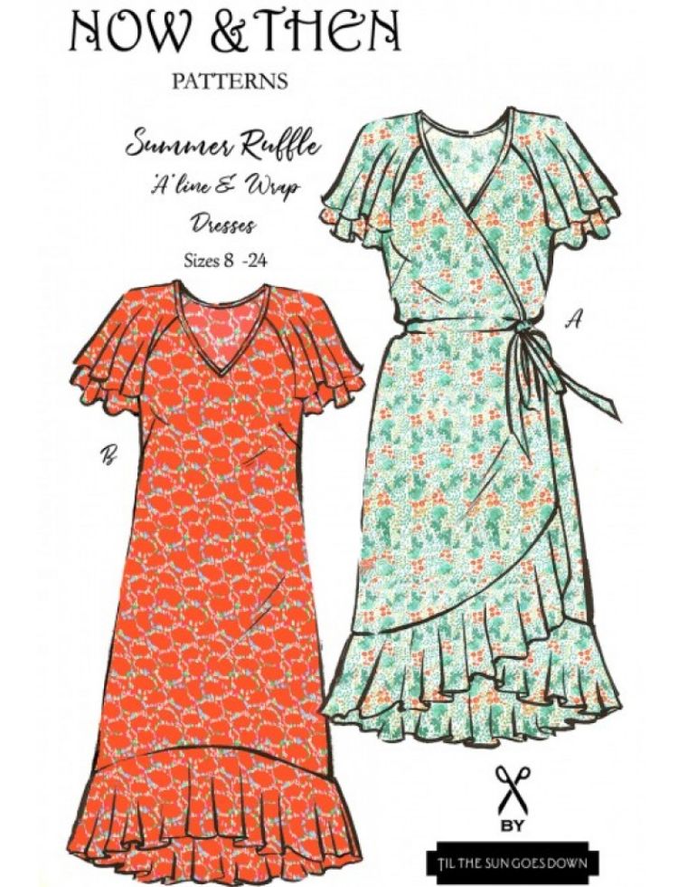 Now and Then Patterns Paper Sewing Pattern The Summer Ruffle Dress