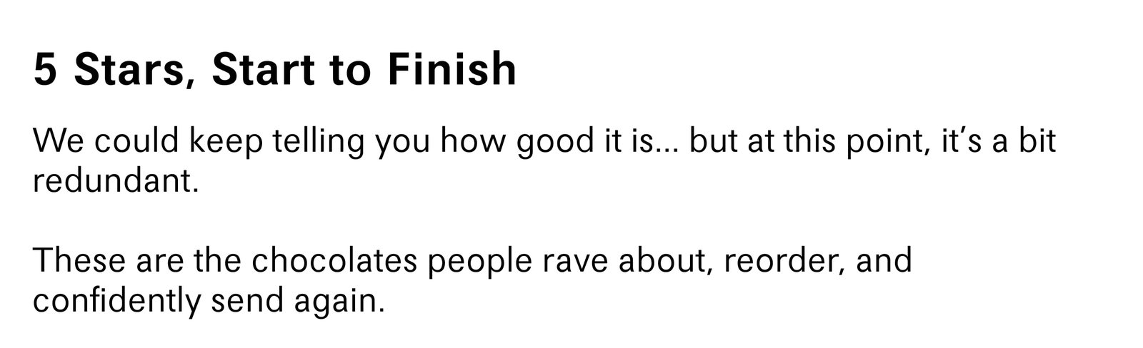 5 Stars, Start to Finish